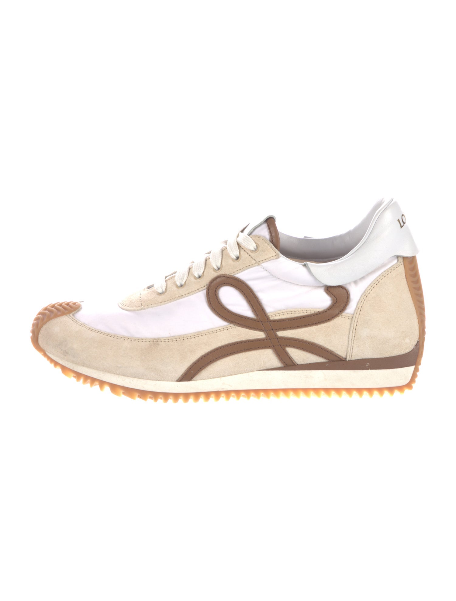 Loewe Suede Colorblock Pattern Sneakers