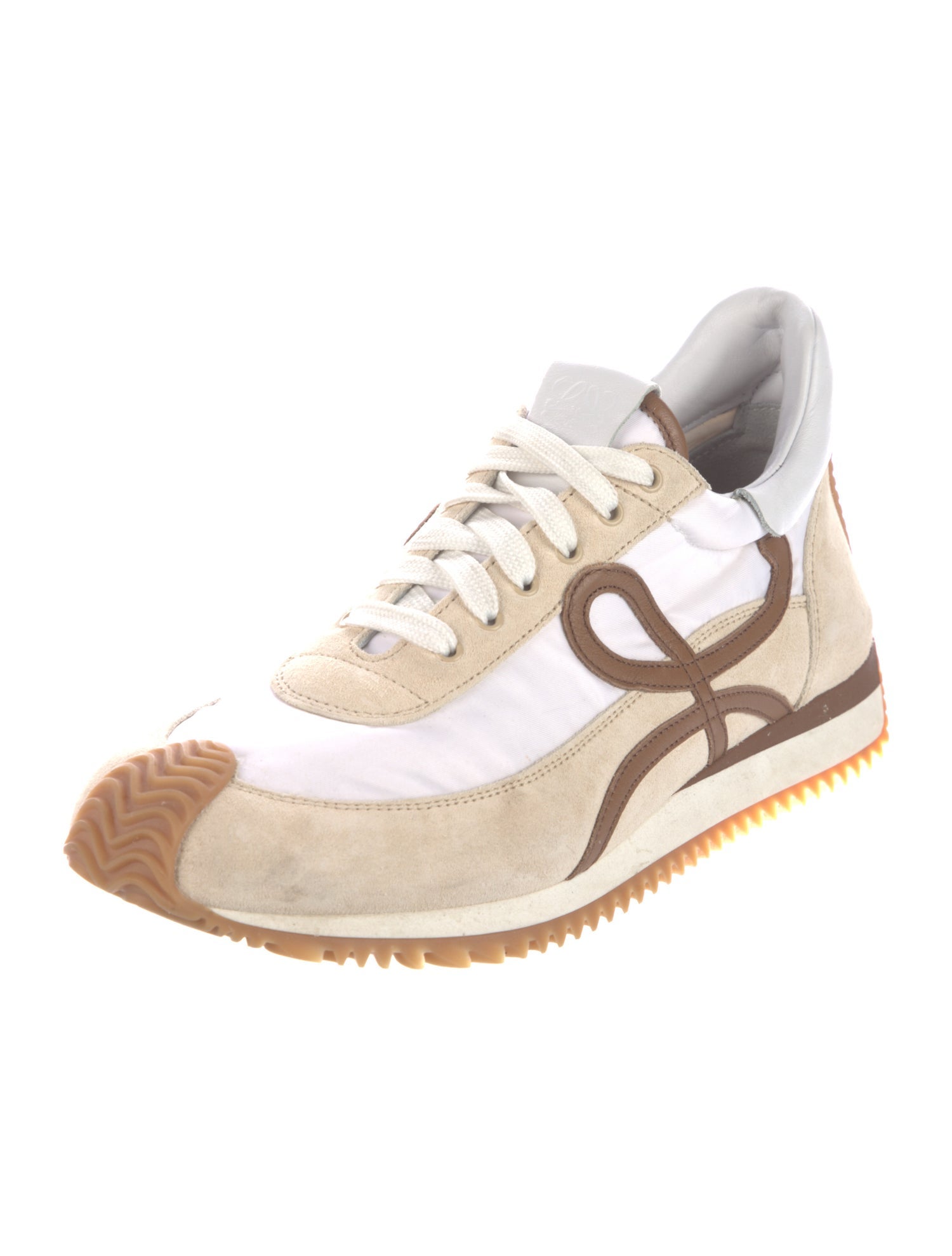 Loewe Suede Colorblock Pattern Sneakers