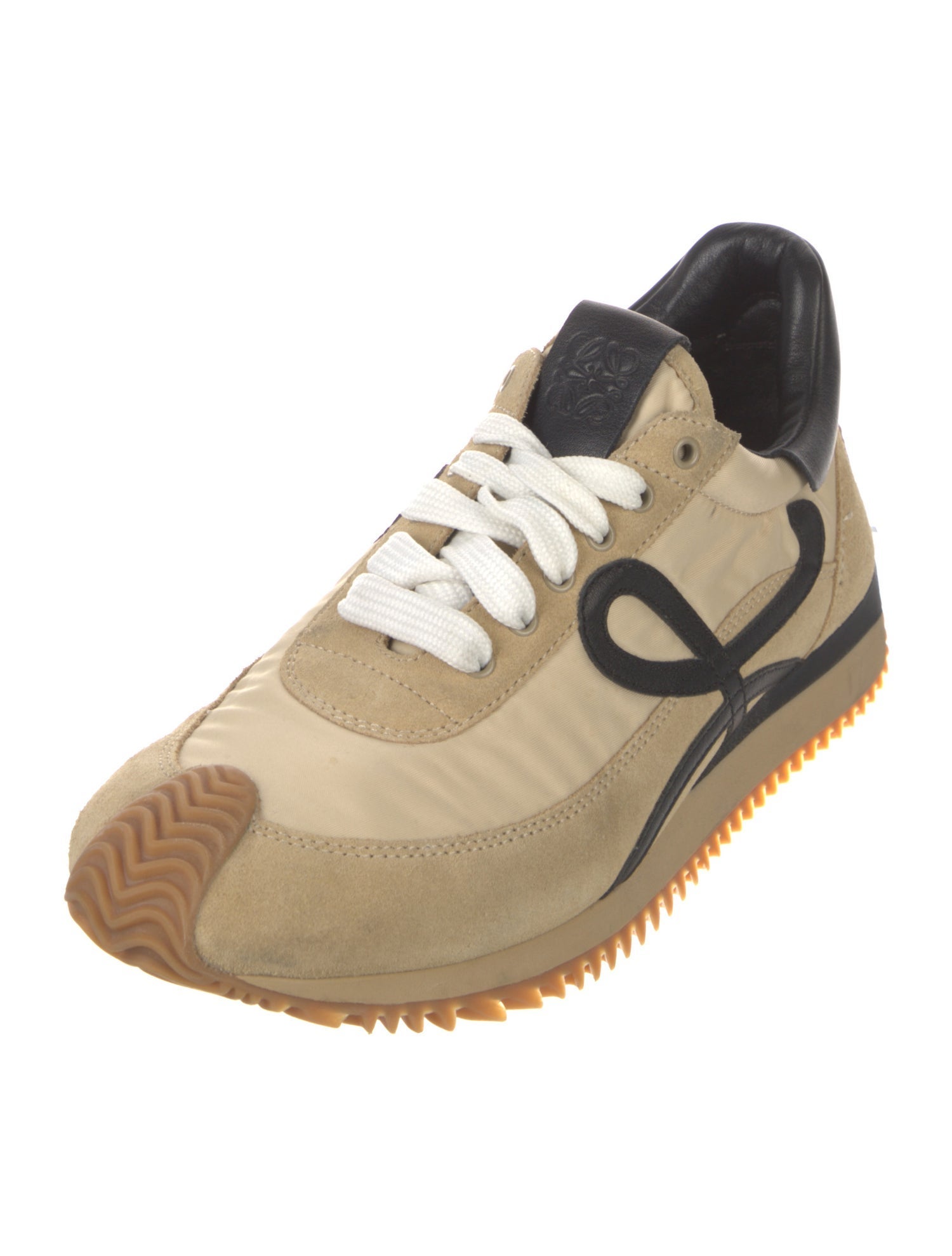 Loewe Suede Colorblock Pattern Sneakers