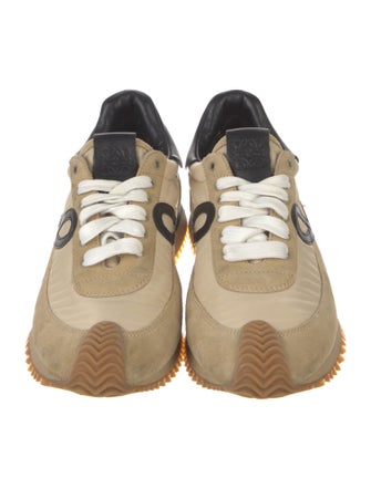 Loewe Suede Colorblock Pattern Sneakers
