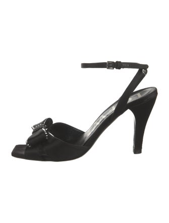 Loewe Satin Bow Accents Slingback Sandals