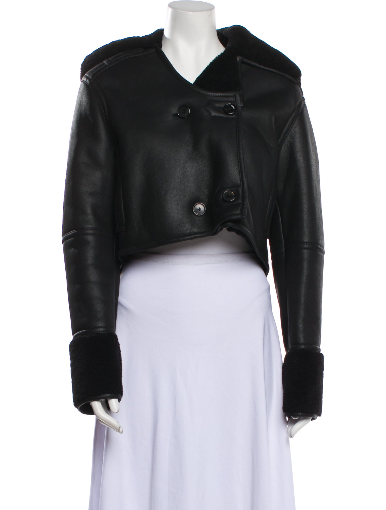 Loewe Cropped Lamb Leather Biker Jacket