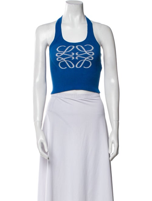 Loewe Graphic Print Halterneck Crop Top