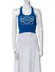 Loewe Graphic Print Halterneck Crop Top