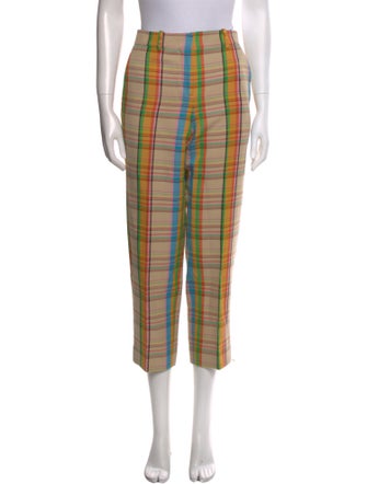 Loewe Plaid Print Straight Leg Pants