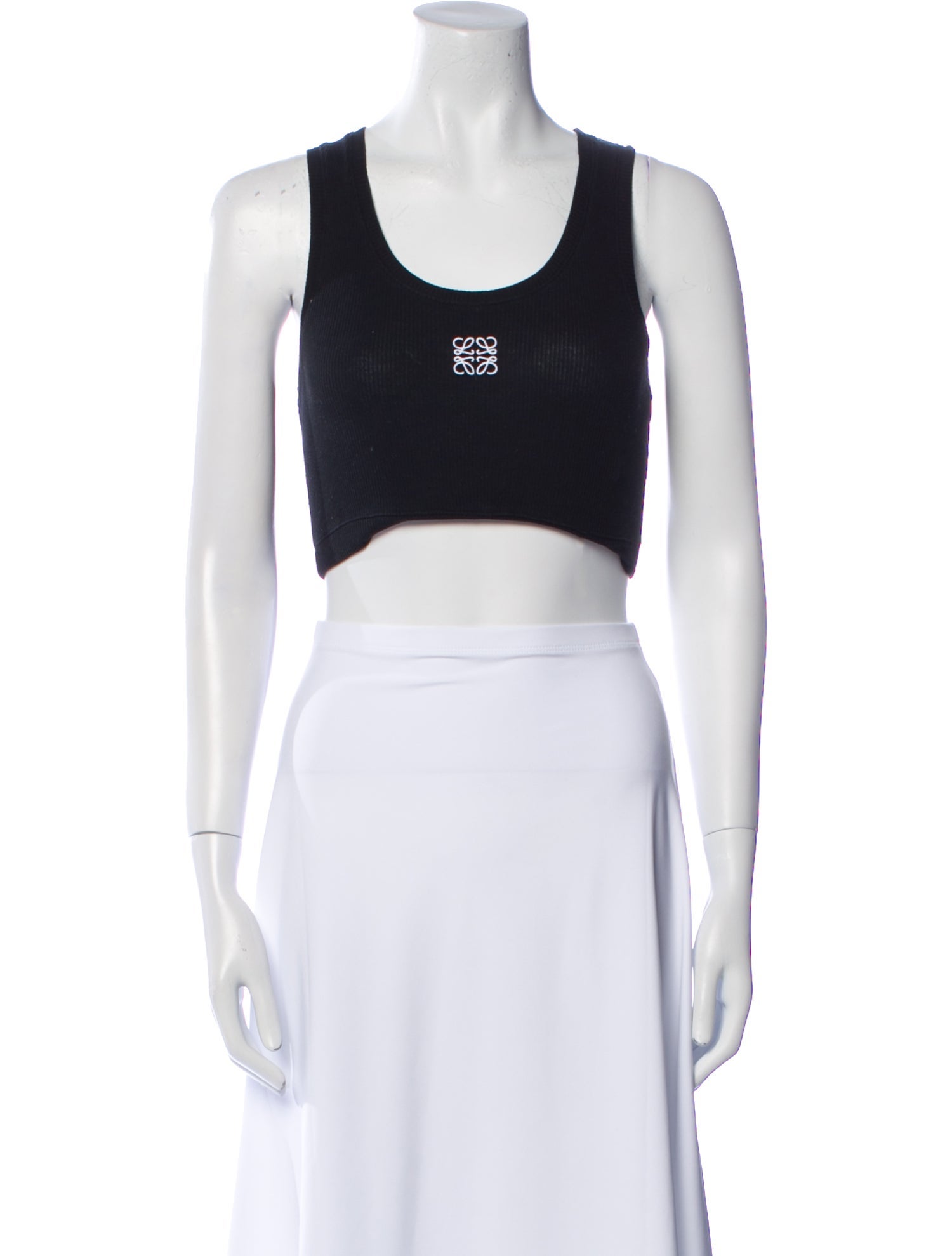 Loewe Graphic Print Scoop Neck Crop Top