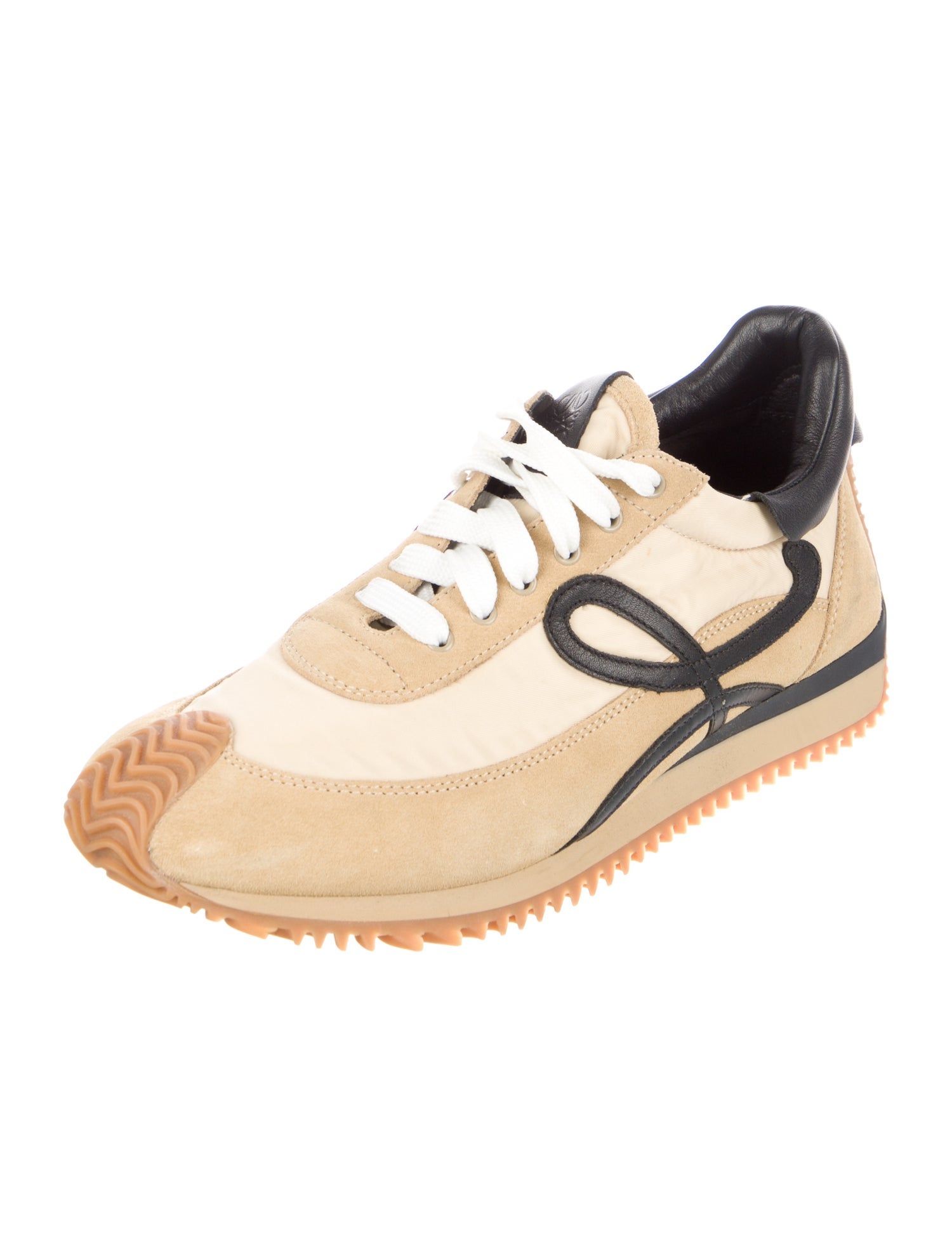 Loewe Suede Colorblock Pattern Sneakers