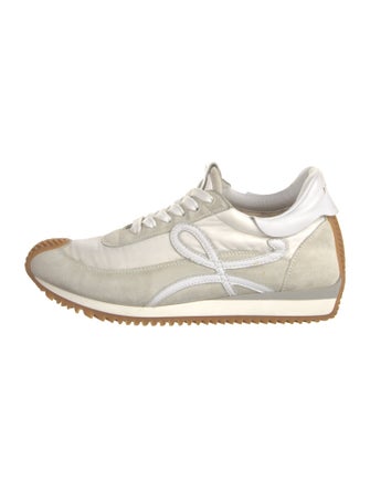 Loewe Suede Colorblock Pattern Sneakers