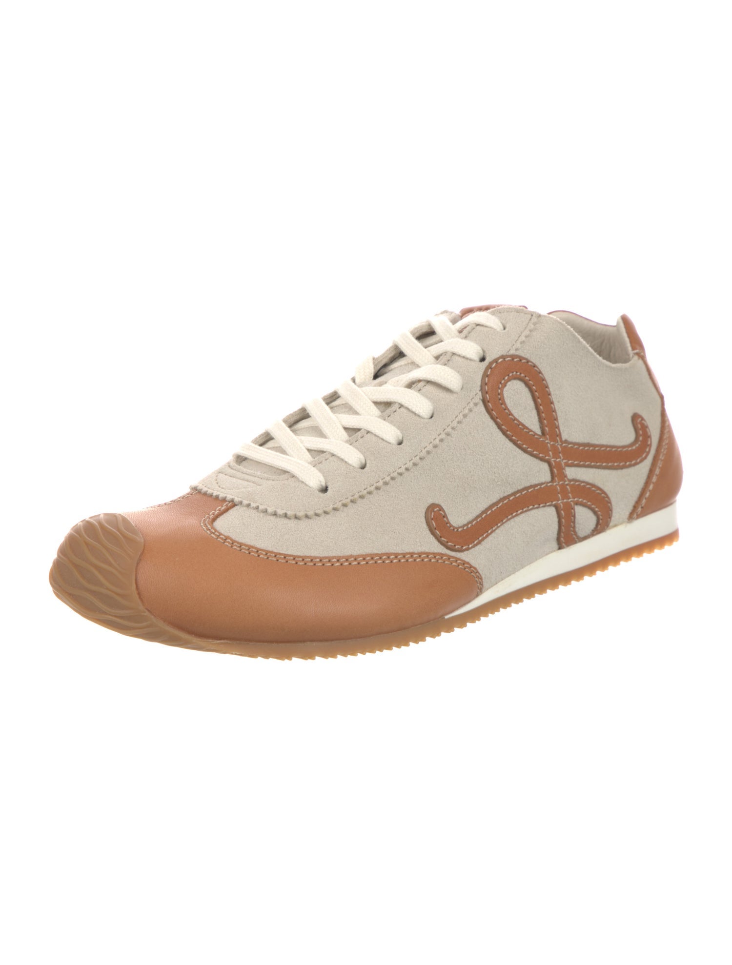 Loewe Suede Colorblock Pattern Sneakers