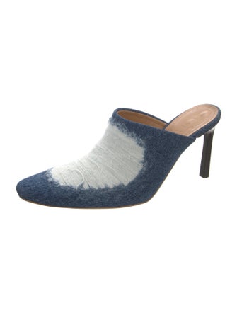Loewe Denim Colorblock Pattern Mules