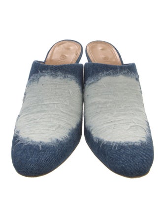 Loewe Denim Colorblock Pattern Mules