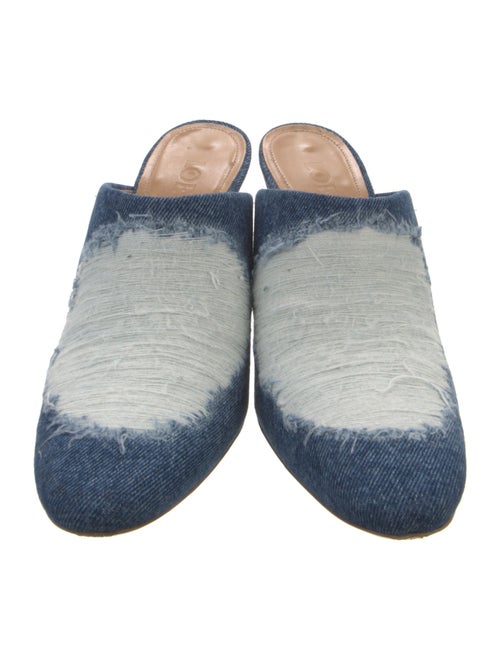 Loewe Denim Colorblock Pattern Mules