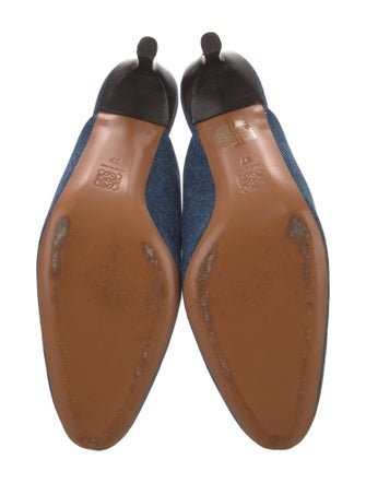 Loewe Denim Colorblock Pattern Mules