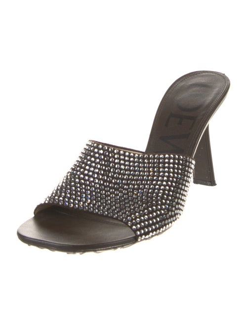 Loewe Leather Crystal Embellishments Slides