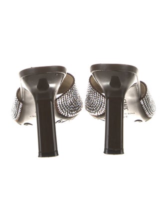 Loewe Leather Crystal Embellishments Slides