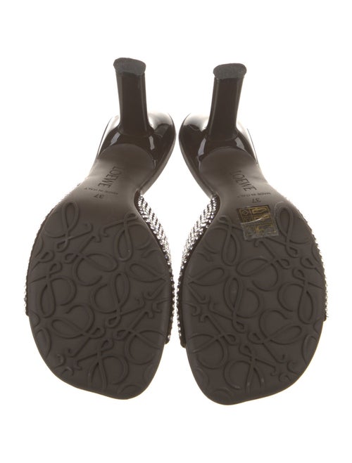 Loewe Leather Crystal Embellishments Slides