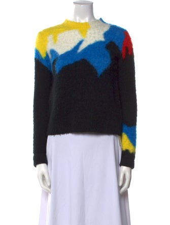 Loewe Colorblock Pattern Crew Neck Sweater