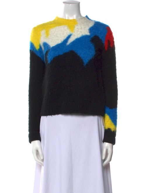 Loewe Colorblock Pattern Crew Neck Sweater