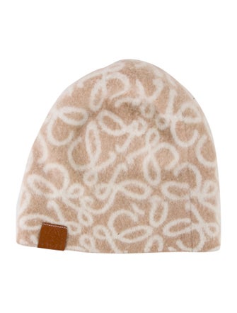 Loewe Wool Blend Pattern Print Knit Beanie