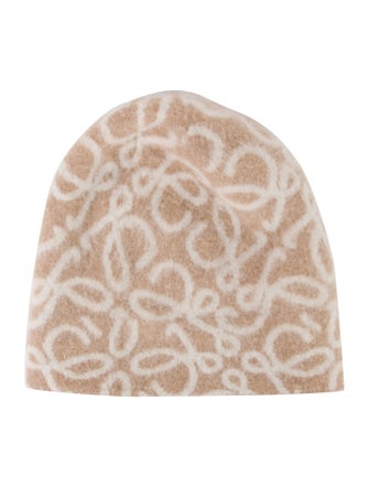 Loewe Wool Blend Pattern Print Knit Beanie