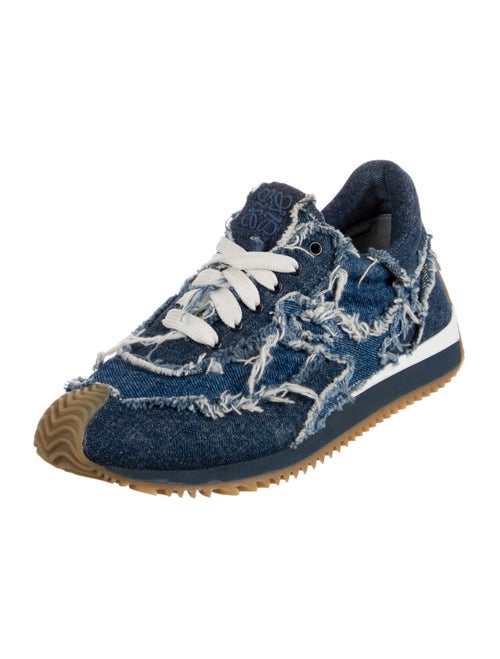 Loewe Denim Distressed Accents Athletic Sneakers