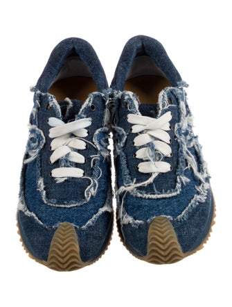 Loewe Denim Distressed Accents Athletic Sneakers