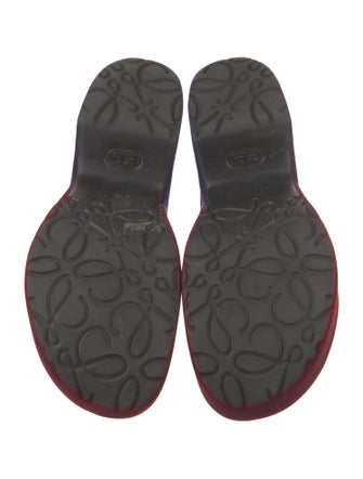 Loewe Velvet Colorblock Pattern Mules