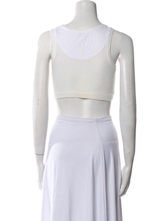 Loewe Graphic Print Scoop Neck Crop Top