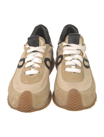Loewe Suede Colorblock Pattern Sneakers