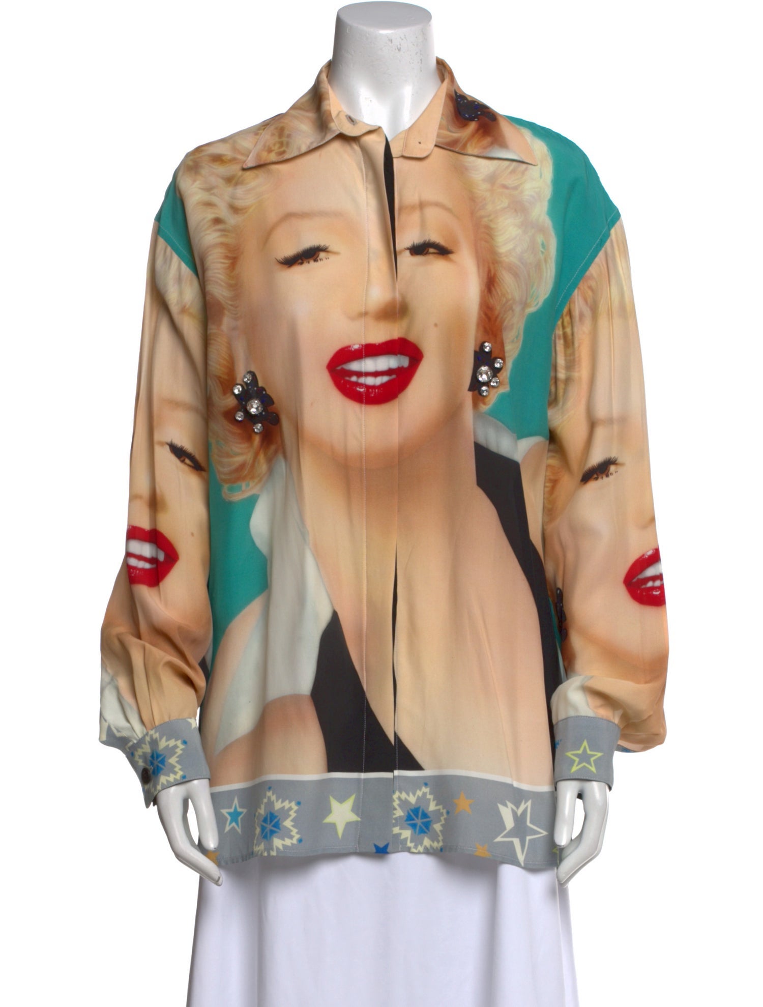 Loewe Printed Long Sleeve Button-Up Top