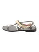 Loewe Leather Beaded Accents T-Strap Sandals