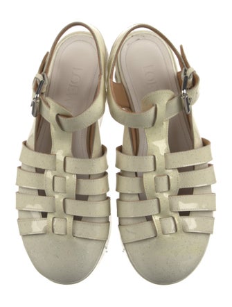 Loewe Patent Leather Glitter Accents Slingback Pumps