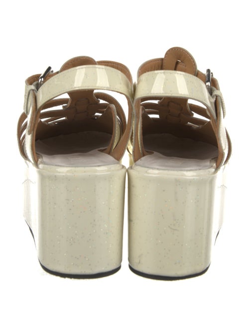 Loewe Patent Leather Glitter Accents Slingback Pumps