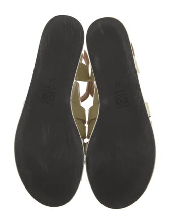 Loewe Patent Leather Glitter Accents Slingback Pumps