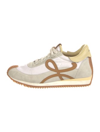 Loewe Suede Colorblock Pattern Sneakers