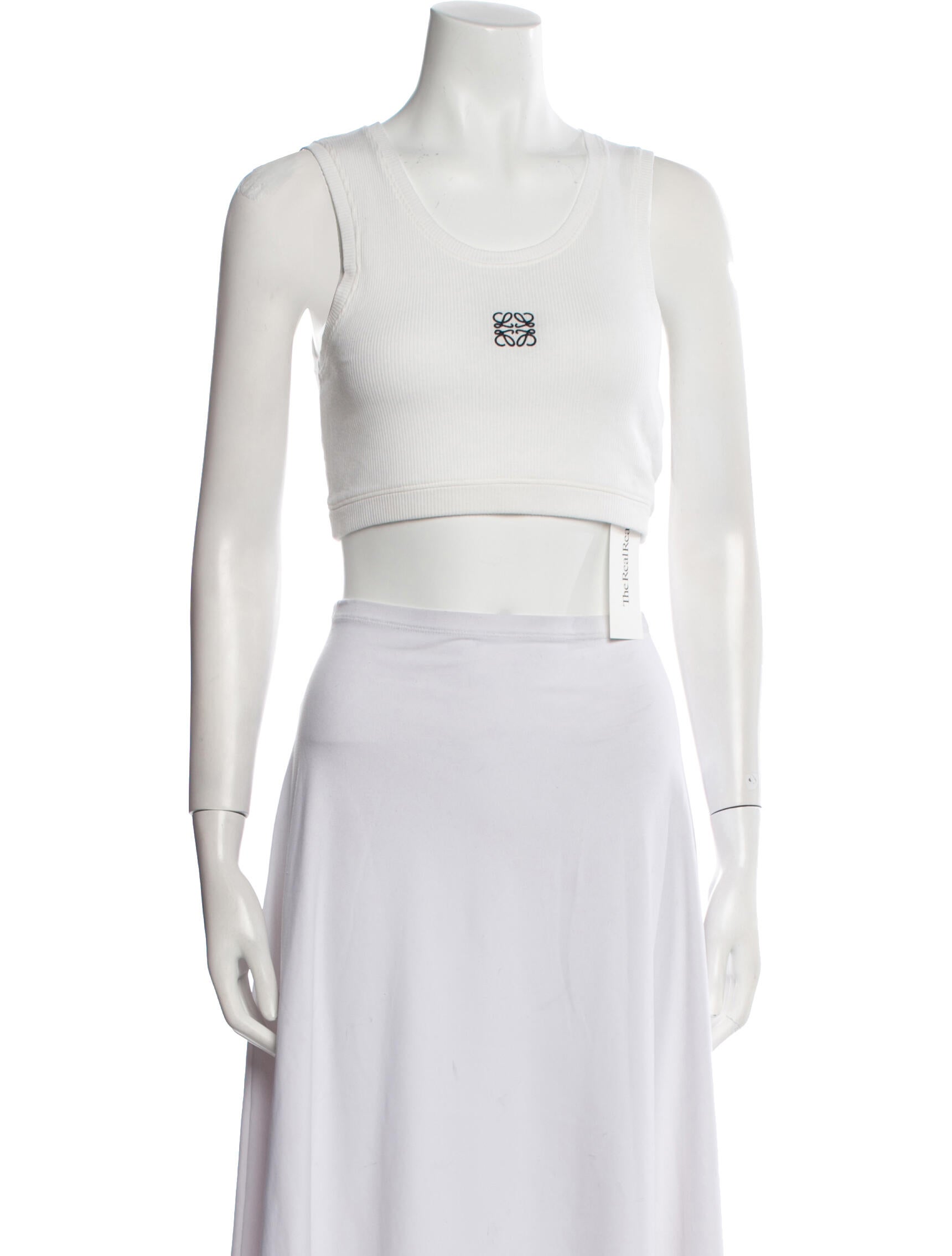 Loewe Graphic Print Scoop Neck Crop Top