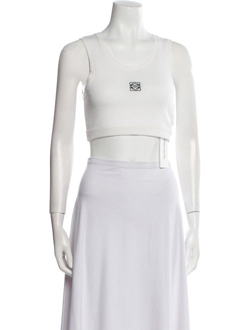 Loewe Graphic Print Scoop Neck Crop Top