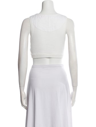 Loewe Graphic Print Scoop Neck Crop Top