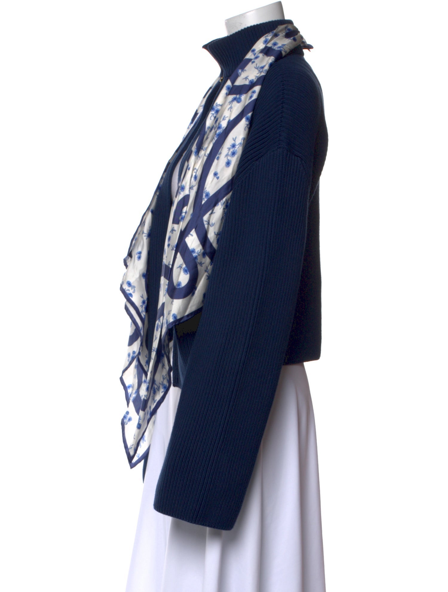 Loewe Floral Silk Scarf Turtleneck Sweater w/ Tags