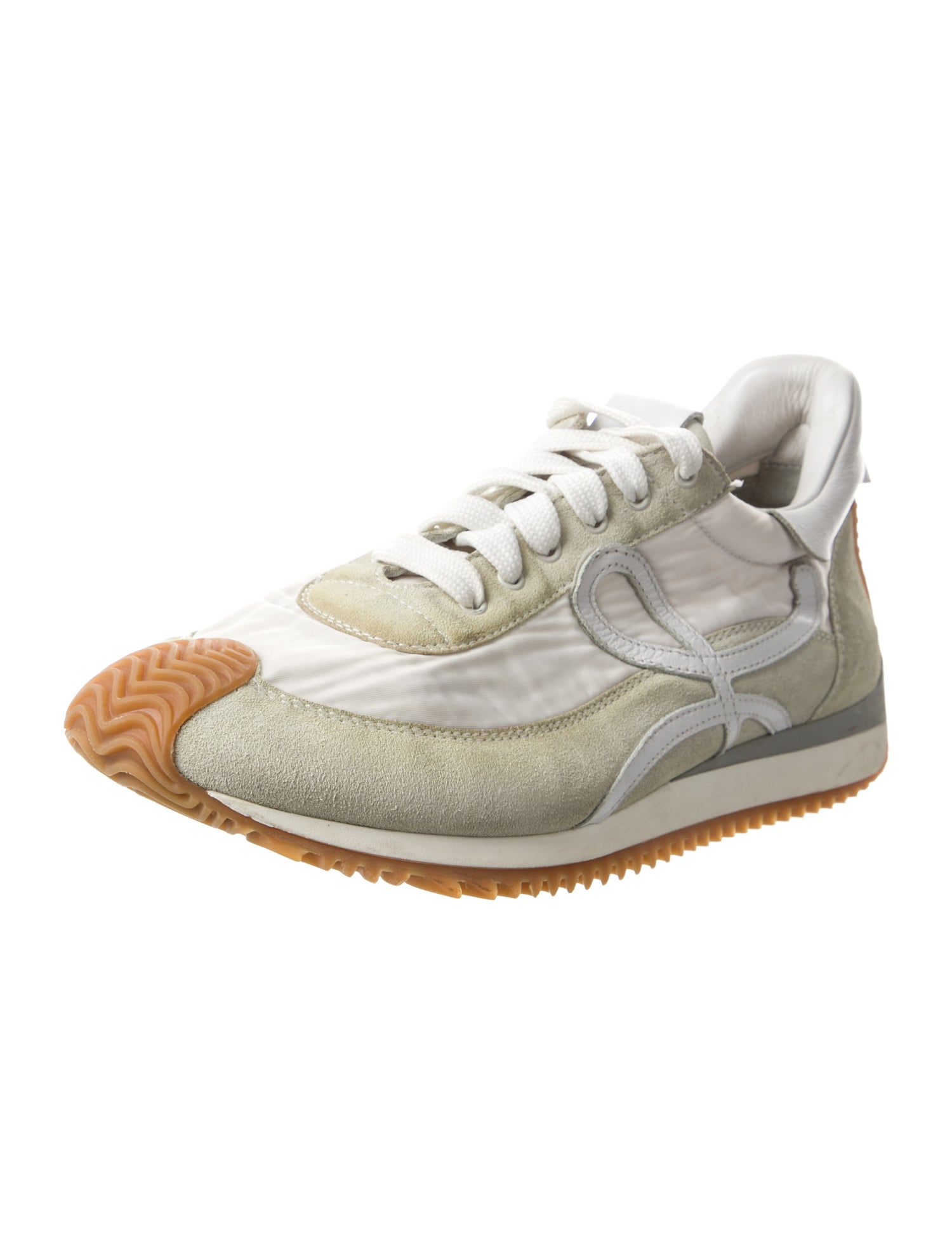 Loewe Suede Leather Trim Embellishment Sneakers