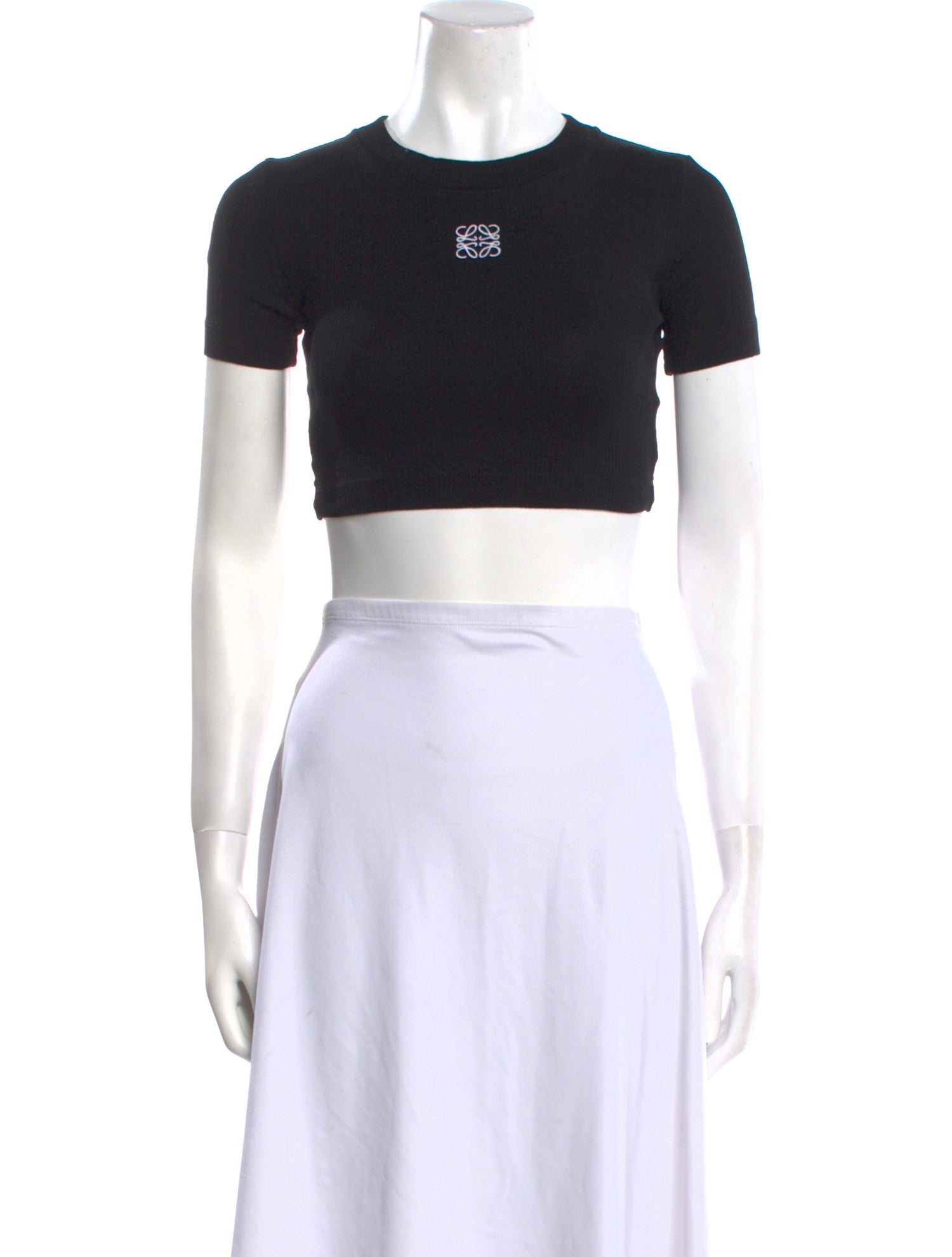 Loewe Graphic Print Crew Neck Crop Top