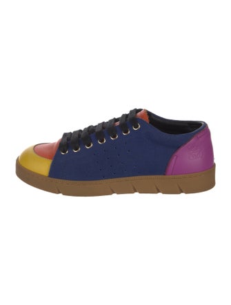 Loewe Suede Colorblock Pattern Sneakers