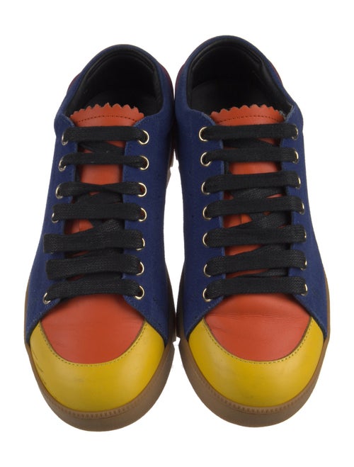 Loewe Suede Colorblock Pattern Sneakers
