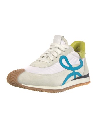 Loewe Suede Colorblock Pattern Sneakers