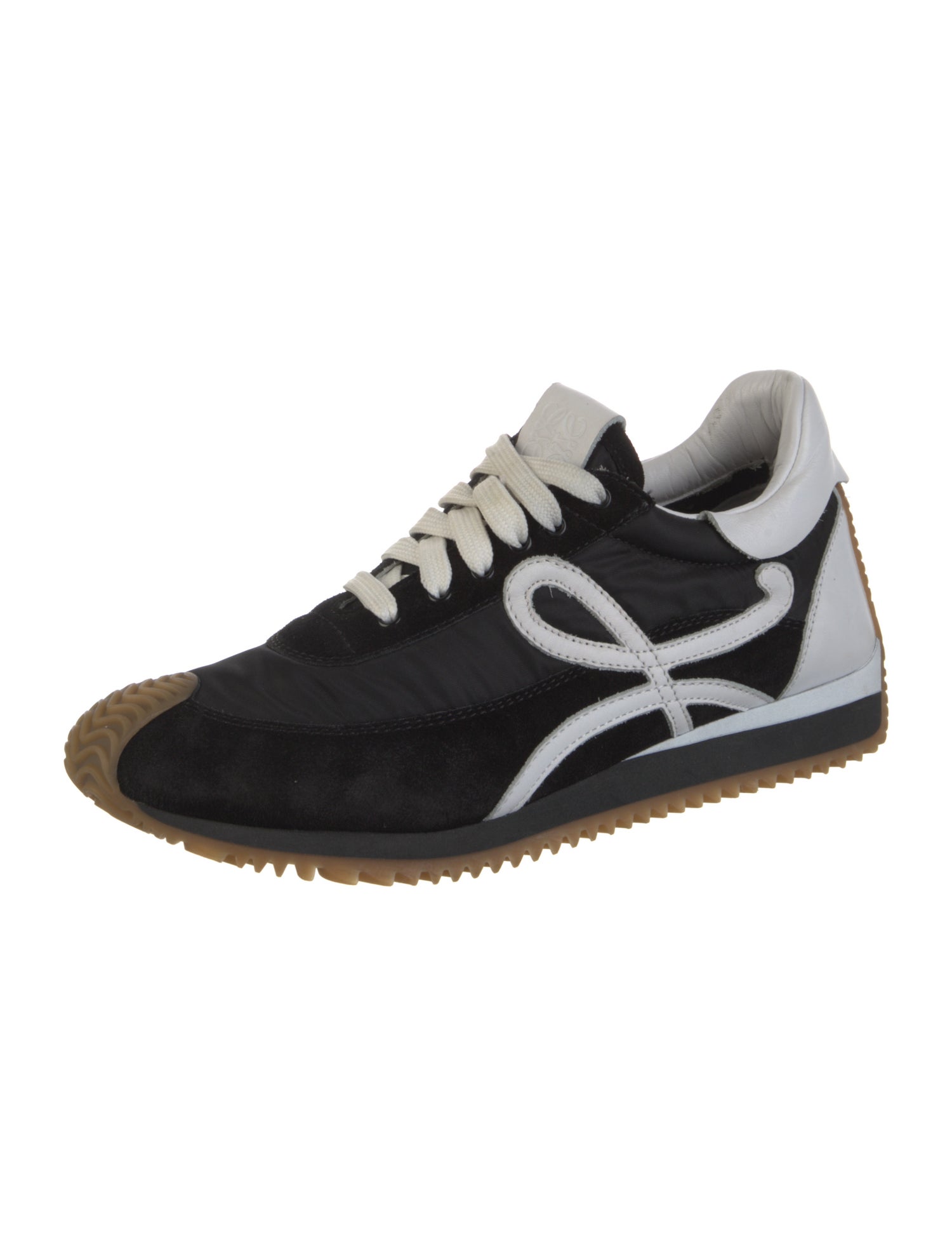 Loewe Suede Colorblock Pattern Sneakers