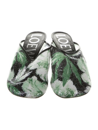 Loewe Nylon Floral Print Mules
