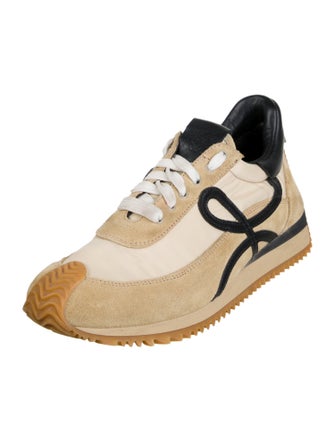 Loewe Suede Colorblock Pattern Sneakers