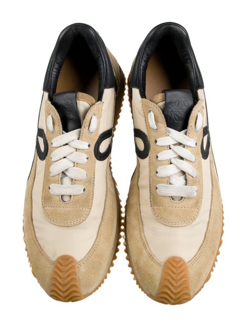 Loewe Suede Colorblock Pattern Sneakers
