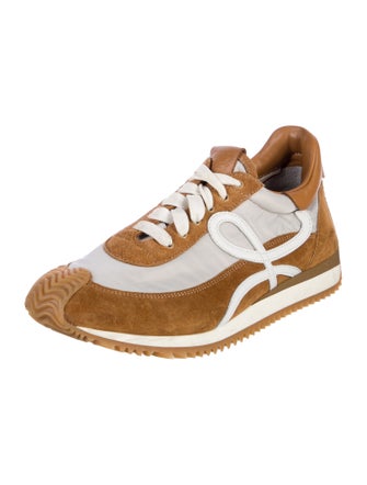 Loewe Suede Colorblock Pattern Sneakers