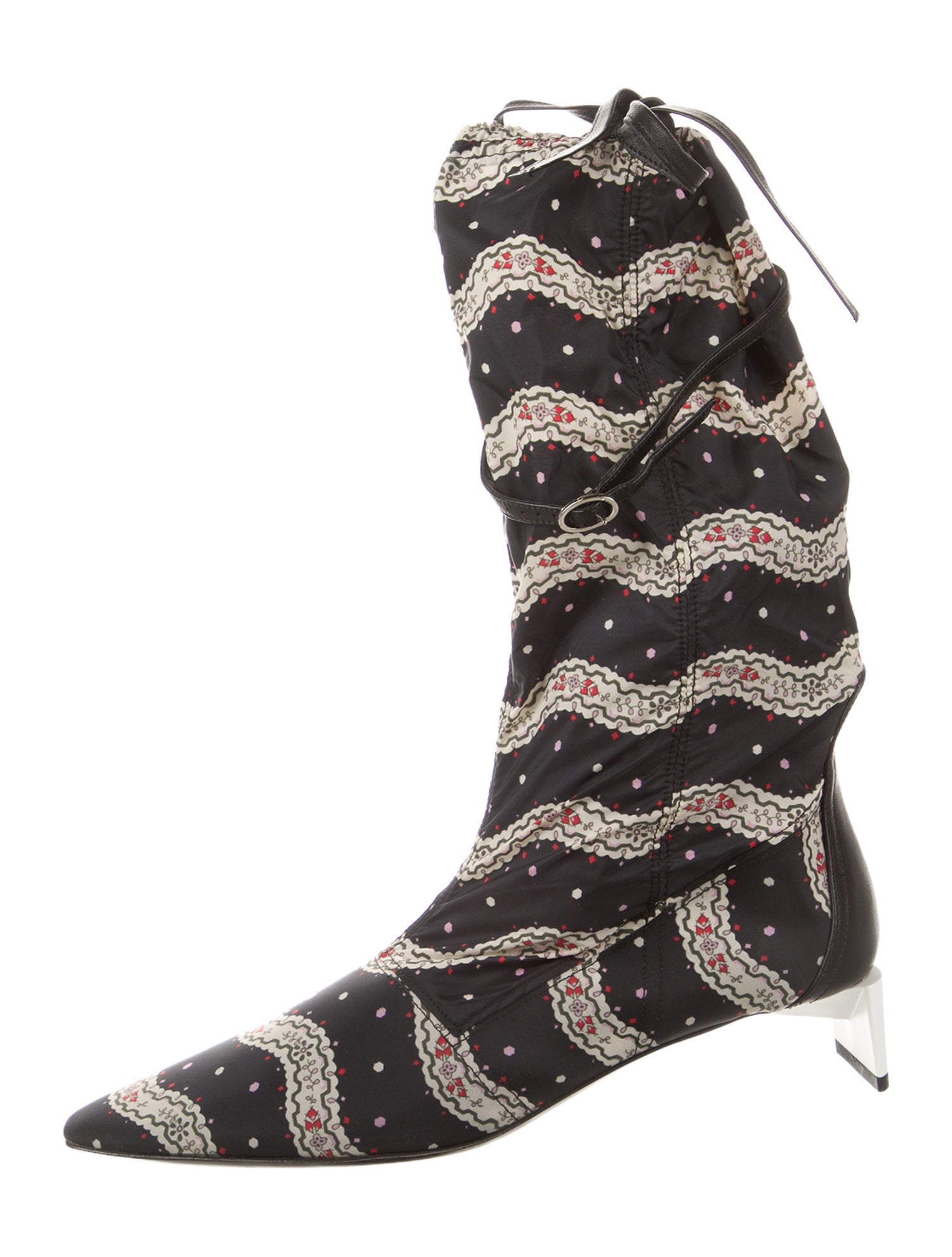 Loewe Nylon Striped Lace-Up Boots